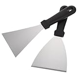 VALICLUD 2 Stück Edelstahl Pfannenwender Hitzebeständige Kochspatel für Steak Pizza und Bbq Rostfrei Vielseitig Einsetzbar Langlebig und Leicht zu Reinigen für Teppanyaki und Pfannkuchen