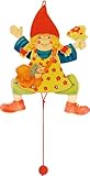 goki 53003 Hampelfigur Mädchen aus Holz, Kinderspielklassiker, niedliches Motiv mit beweglicher Figur und Schnurzug, 39cm x 22cm x 3cm, ab 3 Jahre, Mehrfarbig, S