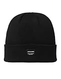 JACK & JONES Herren Mütze Strickmütze Beanie JACDNA, Farbe:Schwarz, Artikel:-Black