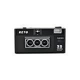 RETO Reto3D 35-mm-3D-Filmkamera – Retro-Linsenraster-3D-Effekt-Boomerang-Wigglegram-Kamera (Schwarz)