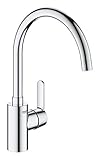 GROHE Get - Einhand-Spültischbatterie (Schwenkbereich wählbar: 0° / 150°, Einlochmontage, flexible Anschlussschläuche), chrom, 31494001