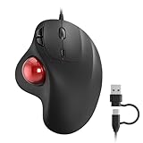 Nulea M509 Trackball Maus verdrahtet, Ergonomisches Design, Einfache Daumenkontrolle, Präzise und reibungslose Verfolgung, 2-in-1 Schnittstelle (Typ A &Typ C), Kompatibel für PC, Laptop, Mac, Windows