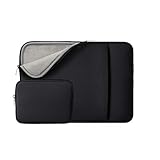 RAINYEAR 11-11,6 Zoll Laptop Hülle Sleeve Gepolsterte Laptophülle Schutzhülle mit Fronttasche & Zubehör Tasche Kompatibel 11,6 MacBook Air für 11 Notebook Chromebook(Schwarz,Aktualisierte Version)