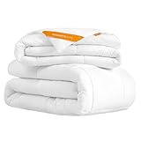 SONGMICS HOME Bettdecke, 2-in-1, 135 x 200 cm, besteht aus 150 GSM Sommerdecke und 350 GSM Winterdecke, 500 GSM ganzjährige Decke, 4 Jahreszeiten, wolkenweiß TDC001W01
