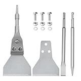 SDS Plus Bodenschaber-Set, 300 mm × 100 mm, Bodenfliesenentfernungswerkzeug, SDS Plus Meißel mit Klinge, Flachmeißel für Bohrhammer, Fliesenmeißel zum Entfernen von Fliesenkleber