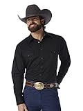 Wrangler Herren Sport Western Basic Two Pocket Long Sleeve Snap Shirt, Schwarz, XL/Tall