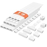 shinfly 4,8 m Kabelkanal Weiß, Kabelkanal Weiß Selbstklebend, Kabelschacht Weiss von Kabeln, Kabelleiste für die Wand, TV - 20x10 mm