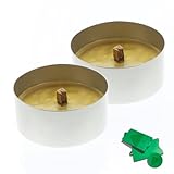 AKTIVHANDEL Set mit 10x Vulcan Europe Flammschalen für draußen, 4 Stunden Brennzeit, Alu Outdoor Kerzen Echtwachs, Party Teelichter für Garten Balkon inkl. Einkaufswagenchip