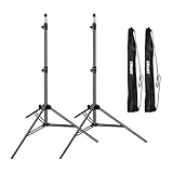 EMART 210cm Lichtstativ Stabil Lampenstativ Aluminium-Stativständer Licht Stativ tragbares Beleuchtungsstativ 5 kg Traglast, 1/4 Zoll Schraube Light Stand für Studio Kits, Softbox, 2 Stück
