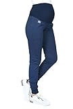 MijaCulture Casual Schwangerschaftshose Umstandshose mit Bauch-Panel Coco M003 (XL, Dunkelblau)