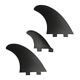 Azxcvbnm Surfbretter, Thruster-Flossen-Set, glasfaserverstärkt, Surfflossen für Surfbretter, Surfen, Longboards, Shortboards, 3 Stück