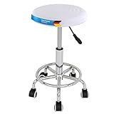 GOODS+GADGETS Ergonomie rollbarer Arbeitshocker Drehhocker Barhocker Praxishocker Rollhocker höhenverstellbar, weiß