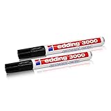 2x Edding 3000 Permanent Marker schwarz 1.5 -3 mm