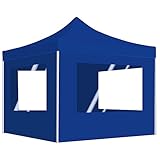 Profi-Partyzelt Faltbar mit Wänden Aluminium 2×2m Blau, Xichuzi Pavillon, Faltpavillon, Canopy, Gartenpavillon, Rennzelt, Partyzelt, Arbeitszelt, Canopy Tent - 48931