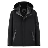 Winterjacke Herren Fleecejacke, Winterparka Herren Winter, Gefütterte Jacke Mit Kaputze Übergangsmantel Mit Taschen Casual WintermantelExtrem Thermo Mantel Outdoorjacke Parker Sportjacke Für Wandern