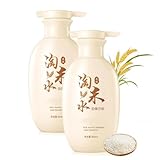 Rice Water Nourishing & Smoothing Shampoo, Rice Water Moisturizing Hair Shampoo, Rice Water Soft Hair Care Shampoo, Rice Washing Shampoo for Dry, Frizzy, Or Damaged Hair