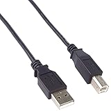 PremiumCord USB 2.0 High Speed Kabel M/M 5m, A Stecker auf B Stecker, USB Verbindungskabel für Scanner usw, Doppelt geschirmt, AWG28, Farbe schwarz, Länge 5m