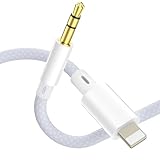 layajia Aux Kabel Auto für iPhone, Lightning auf 3.5mm Audiokabel Nylon Geflochten, lightning auf klinke Kabel HiFi Audio Cable Kompatibel mit iPhone 14/13/12/11/Auto/Lautsprecher/Kopfhörer-1.2M