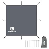 HIKEMAN Zeltplane Mehrzweck Campingzelt Plane - Wasserdichtes Zeltunterlage,Camping Zelt Tarp, Markisenteppich Mehrere Größen für Camping Wanderpicknick (Updated-Grey,300 * 300cm)