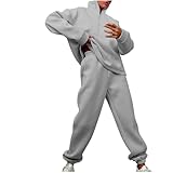 Damenbekleidung, 2-teiliges Outfit, Damen, Geburtstag, 2 Outfits, Kapuzenpullover, Sweatsuit-Set, übergroßes Sweatshirt, Baggy Herbst, modische Sweathose mit Taschen, Samthosen für Damen, UK-Anzug,