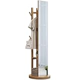 zedstsz2851 Ganzkörperspiegel Beweglicher drehbarer Ganzkörperspiegel, Ganzkörperspiegel, Garderobenständer, einteiliger Bodenspiegel for zu Hause, passender Spiegel, Kleiderbügel Full Length Mirror
