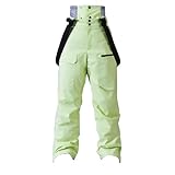Skihose Herren Damen Baggy Hosenträger Wasserdicht Snowboardhose mit Träger Gefüttert Schneehose Winter Warm Atmungsaktiv Ski Hose Verstellbar Latzhose Thermo Skihosen Unisex Lang Softshell Wanderhose