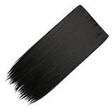AUTSUPPL Langes Gerades Clip Haarteil Aus Synthetischem Material Für Damen Haarverlängerung Extensions Verschiedenen Farben Einfach Anzubringen Ideal Für Voluminö Frisuren