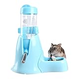 Norhogo trinkflasche hamster, Hamster Wasserflasche Futterautomat mit Ständer 80ml Wasser- und Futterspender, hamster tränke für Kleintiere, Meerschweinchen, Kaninchen, Zwerge, Gerbil, Chinchilla, Bla