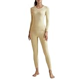 Merino Unterwäsche Damen,Thermounterwäsche Damen-Skiunterwäsche Merino Unterwäsche-Thermo Unterwäsche Set-Warme Schneeanzug-Winter Thermowäsche Skianzug Thermo Oberteil Und Unterteile Thermo Wäsche