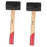 OSALADI 2st Gummi Hammer Mit Holzgriff Leistung Abzieher Werkzeug Stiletto-hammer Holzbearbeitung Auto Größer Sandpapier Fliesenhammer Gummihammer Hammer Installationshammer Kautschukholz