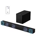 ULTIMEA 5.1ch Soundbar mit Dolby Atmos, VoiceMX, BassMX, APP, Heimkino 4D Surround Sound System, 340W Soundbar für TV Geräte mit Subwoofer, Bluetooth 5.4, Poseidon M60 Boom, Modell 2025