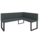 Eckbank Akiko Metal - Eckbankgruppe für Ihrem Esszimmer, Küche modern, Sitzecke, Essecke. Perfekt für Küche, Büro und Rezeption. Solide und Starke Verarbeitung. (INARI 96, 168x128cm rechts)