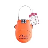 HUDORA Kabelschloss - Handliches Kabel-Schloss mit 3-stelligem Zahlencode - Zahlenschloss für Scooter, Taschen & Helme - Schloss mit Kabel-Länge von 80 cm - Rollerschloss aus stabilem ABS-Gehäuse