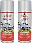 NIGRIN Lackspray, 400 ml, Autolack Silber, schützt Felgen und Karosserie vor Rost, schnell trocknend (Packung mit 2)
