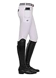 SPOOKS Damen Reithose Kniebesatz, Damenreithose Reithosen Turnierreithose Kniebesatzreithose - Leena Knee Grip, Weiss L