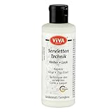 Viva Decor Serviettentechnik Kleber und Lack (Seidenmatt, Transparent, 82 ml) Serviettenkleber transparent, Decoupage Kleber für Serviettentechnik - Made in Germany