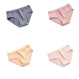 XKUN Damen Unterwäsche Baumwollhöhchen Spitzen Damen Dessous Girls Höschen Mit Niedriger Taille Atmungsaktiv Weiche Sexy Frauen Unterwäsche-Gdsp,M,4Pcs