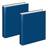 VELOFLEX A115105 - Ringbuch Basic, DIN A5, 2 Stück, blau, Füllhöhe 25 mm, Ringordner mit 2 Ring-Mechanik