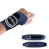 WRQIOO Handmassagegerät, Handgelenk Massagegerät mit 3 Wärmestufen, 6 Massagemodi und 19 Stärke, Kabelloses Hand Massagegerät für Lindert Ermüdung des Handgelenks, Handgelenkstütze