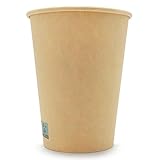 Wellsamed WELLSACUP 100 Pappbecher 300 ml, Kraftpapier Natur, geeignet für Heißgetränke, Coffee to Go, Business, Veranstaltungen, Party