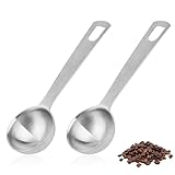 2 Esslöffel aus Edelstahl, Kaffeelöffel Portionierer, Kaffeemesslöffel, kleiner Metalllöffel, Kaffeelöffel für gemahlenen Kaffee, Löffel aus Edelstahl(15ml)