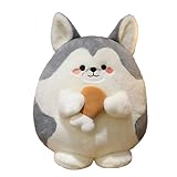 Husky Plüschtier,Kuschel kissen,realistisch Flauschige Weich Jumbo Plüsch Spielzeug,Weiches Fell Hunde Plüsch Kuscheltier Stofftier,Spielzeug Kissen Puppe,Geschenk für Jungen und Mädchen (25 cm)