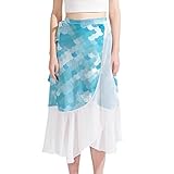Damen-Badeanzug, kurz, Chiffon, Fischhaut, Meerjungfrau, Sommer, Strand, Sarong, Bikini, Wickelrock, Badeanzug