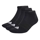 adidas Unisex Cushioned Low-Cut Socks 3 Pairs, Black / White, 37-39