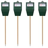 Pyugxab 4X Bodenfeuchtemesser, PflanzenwasserzäHler Drinnen & Draussen, Sensor Hygrometer Bodentester für Topfpflanzen, Garten, Rasen, Bauernhof