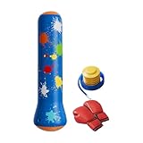 Aufblasbarer Boxsack für Kinder – fortschrittliches Bounce-Back-Action-Boxausrüstungssystem, Workout-Punchingball mit Verstellbarer Standbasis | Karate Home Wohnzimmer Schlafzimmer Indoor Outdo