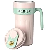 Homealexa 650 ml Kaffeebecher to go Termokaffeebecher 316 Edelstahl Isolierbecher Reisebecher Travel Coffee Mug auslaufsicher Autobecher mit Deckel und Griff