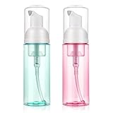 Molain 2 Stück Schaumspender, 60ml seifenschaumspender Pumpflasche Reise Schäumende Pumpflaschen Tragbare Spenderflasche für Kosmetik Shampoo Creme(Grün+Rosa)