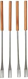 KUHN RIKON 32099 Fondue Zubehör Käse-/Fleischfonduegabeln,Kirschholz 4 Stk, 26 cm, Braun