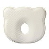 Generisch Babykissen Gegen Plattkopf, Lagerungskissen Baby, Memory-Schaumstoff Kopfkissen Baby für Kleinkinder Nacken (Weiß)